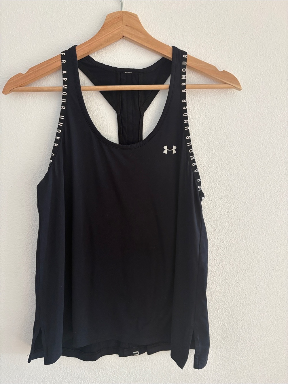 Under Armour Black Racerback Logo-Strip Training Tank